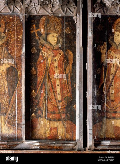 Hexham Abbey Reredos St Wilfrid Stock Photo Alamy