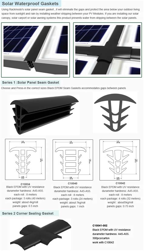 Rubber Solar Panel Sealing Gasket Solar Pv Panel T Shape Epdm Rubber