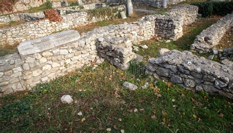 The Ruins Of The Ancient City Of Tomis In Constanta Romania Stock