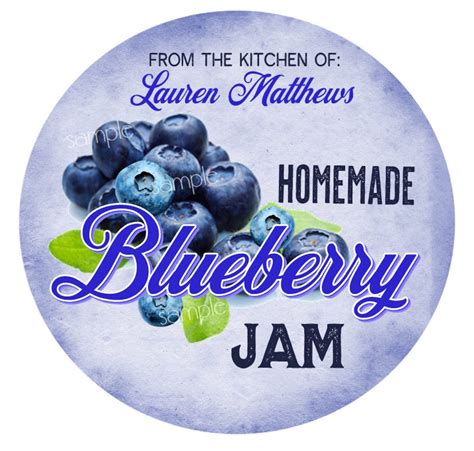 Blueberry Jam Stickers Canning Labels Blueberry jelly | Etsy