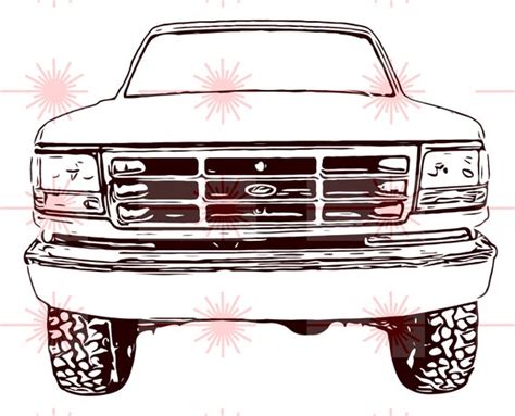 1992 Ford F250 Png Svg Dxf Eps Vector Files For Engraving Etsy