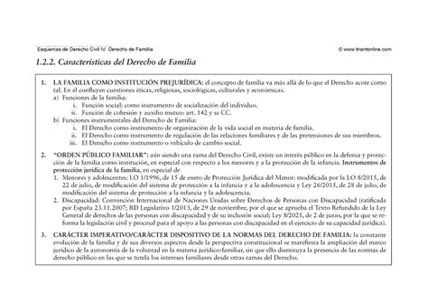 Características familia Introducción al Derecho de Familia 17 1 2