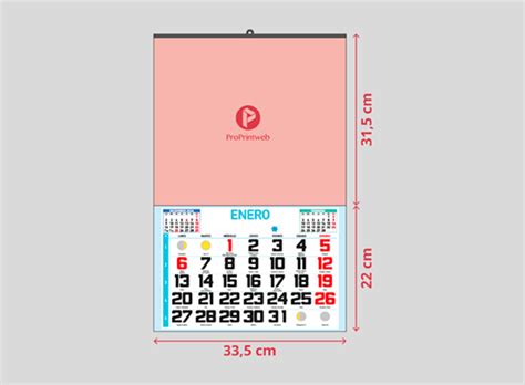 Calendario Pared Con Faldillas Mensuales Con Notas