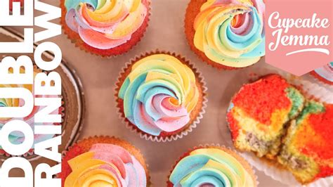 Double Rainbow Cupcakes Bake With Sally Cupcake Jemma