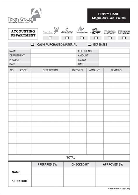 Liquidation Form Sample Milaswesternscandinavia Inside Petty Cash