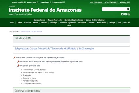 Cursos Técnicos Gratuitos IFAM Presencial e Online