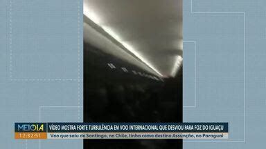 Meio Dia Paraná Cascavel Passageiro registra turbulência em voo