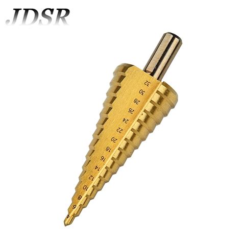 JDSR 4 32 HSS Spiral Center Step Drill Bit Titanium Spiral Groove