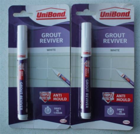 2 X UNIBOND GROUT REVIVER PEN 7ml WHITE ANTI MOULD EBay