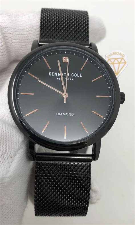 Kenneth Cole Diamond 40mm Black Dial Stainless Steel Mesh Men S Watch