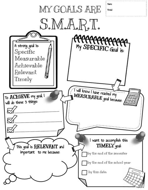 SMART GOAL worksheet | School social work, Smart goals worksheet, Smart ...