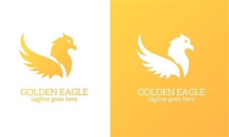 Golden Eagle Logo Template With Simple Wings 15159327 Vector Art At