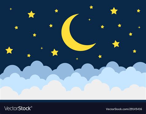 Moon and stars background Royalty Free Vector Image