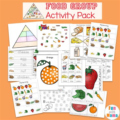 Food Groups Preschool Activity Pack - Fun with Mama