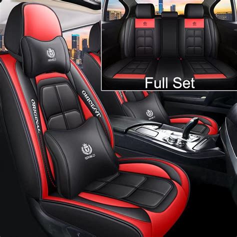 Universal Leather Car 5 Seats Cover Set All Front Rear Auto Cushion