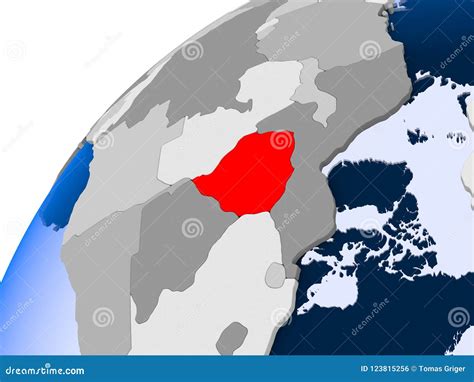 Map Of Zimbabwe In Red Stock Illustration Illustration Of Border