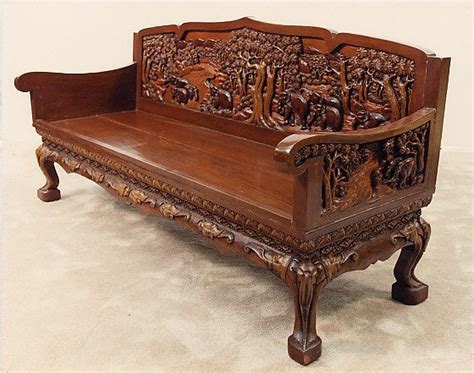 Hand Carved Vietnamese Furniture Living Room Set Antique French