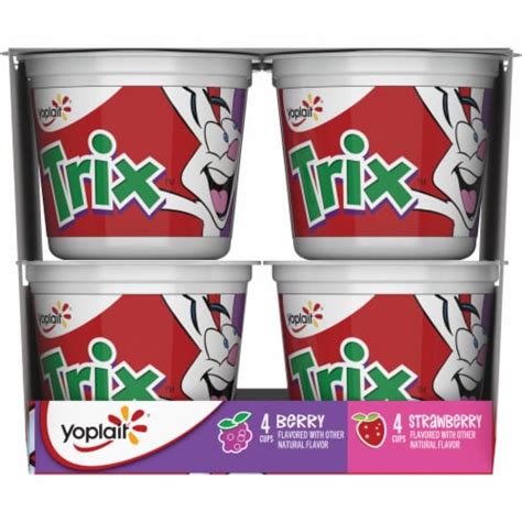 Yoplait Trix Strawberry And Berry Kids Low Fat Yogurt Cups 8 Ct 4 Oz