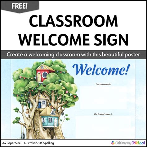 Free Classroom Welcome Sign EDITABLE - Celebrating Childhood