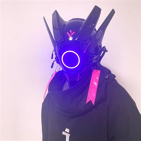 Yyinyuan White Cyberpunk Mask Futuristic Techwear Halloween Cosplay