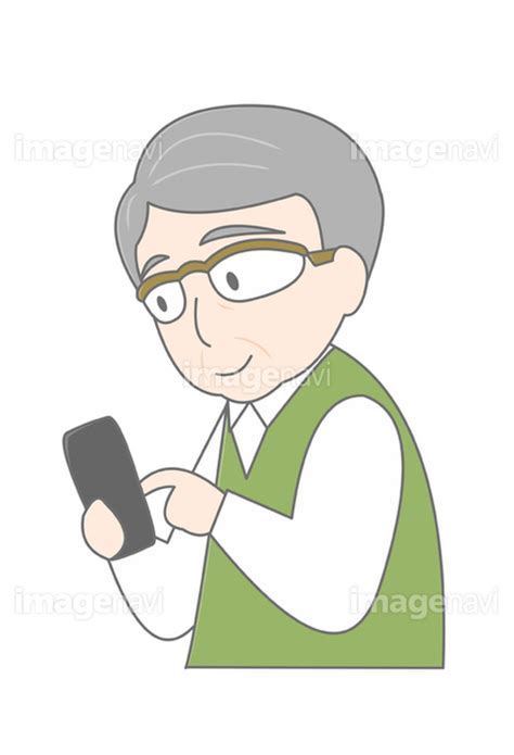 【スマートフォンを操作するシニア男性】の画像素材 40555129 イラスト素材ならイメージナビ