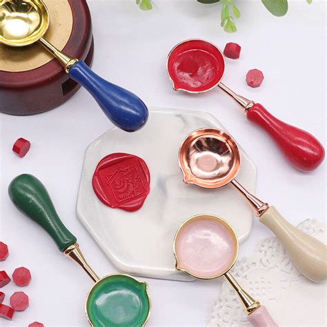 Sealing Wax Spoon Solid Wood Retro Wax Stamping Spoons Decorative