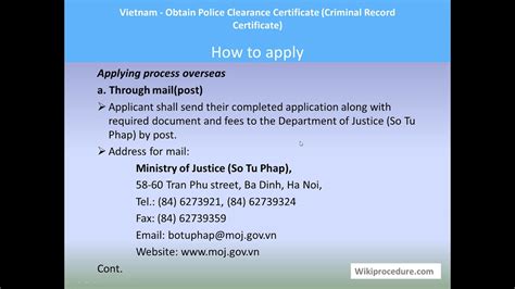 Vietnam Obtain Police Clearance Certificate For Foreigner Criminal