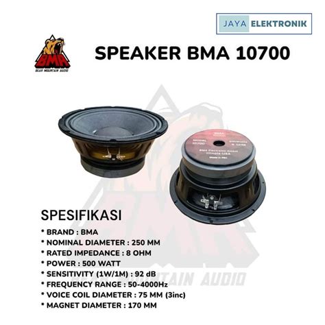 Jual Speaker Bma Inch Spiker Speker Bma Voice Coil