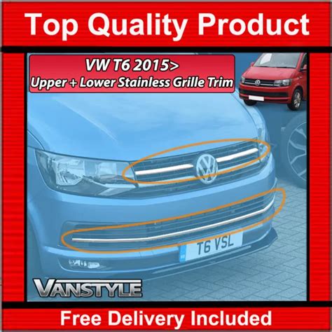 Fits Vw T6 Transporter Sportline Style Front Upper Grille Radiator Trim