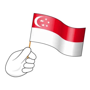 Blanco Mano Ondeando Bandera De Singapur Clipart Vector PNG Dibujos