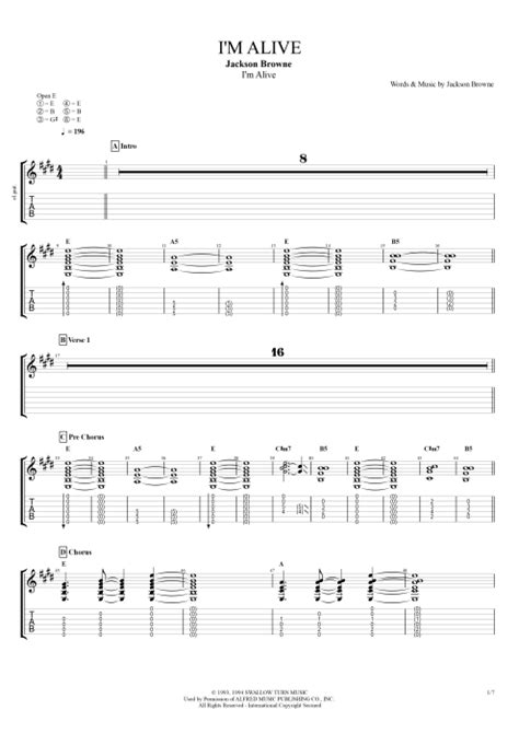 I M Alive Tab By Jackson Browne Guitar Pro Full Score MySongBook