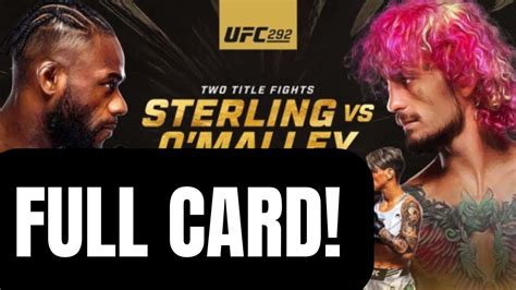 Ufc Sterling Vs Omalley Full Card Breakdown And Detailed