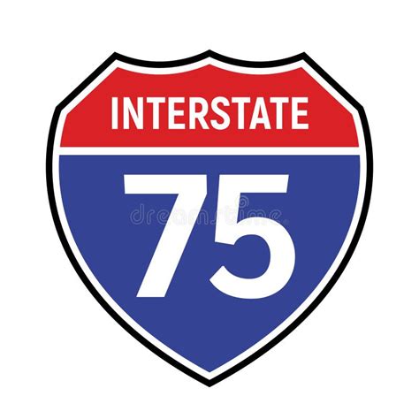 75 Route Sign Icon Vector Road 75 Highway Interstate American Freeway