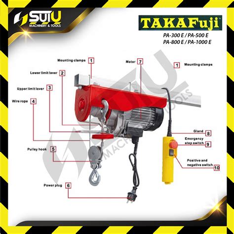 TAKAFUJI PA 1000E PA1000E PA1000 Heavy Duty Wire Rope Mini Electric