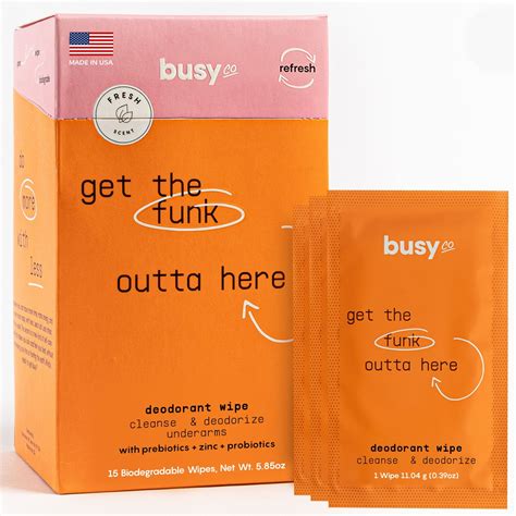 Busy Beauty Underarm Deodorizing Wipes for Women, Citrus Scented, Post Workout Sweat Removal ...