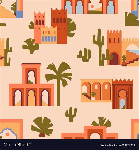 Morocco seamless pattern moroccan architecture Vector Image