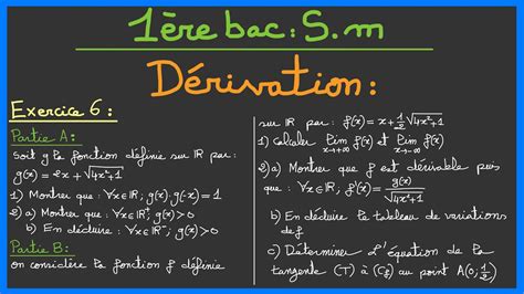 Re Bac Sm D Rivation Exercice Youtube