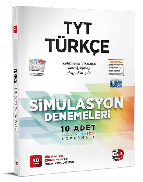 TYT 3D Simülasyon Türkçe Denemeleri Video Çözümleri 3D Yayınları