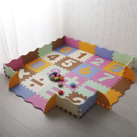 Luvodi Tapis De Puzzles En Mousse Pour B B Tapis D Veil Pais Jeux