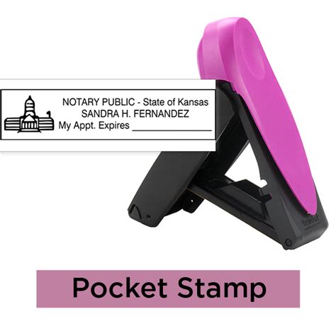 Kansas Notary Pink Stamp Rectangle All State Notary Supplies