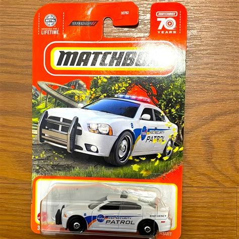 Matchbox Toys 223 Matchbox Collectable White Nasa Security Patrol Dodge Charger Pursuit