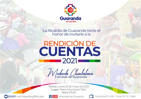 Invitación Rendición De Cuentas 2021 Guaranda