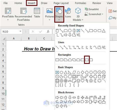 Isometric Drawing In Excel 3 Steps