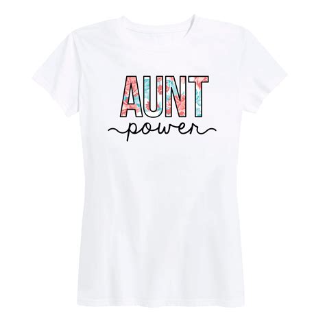 Instant Message Floral Aunt Power Design Womens Short Sleeve