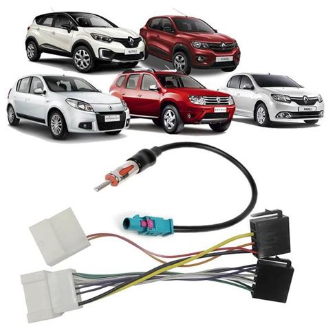 Kit Conector Chicote Radio E Antena Liga O Plug And Play Renault