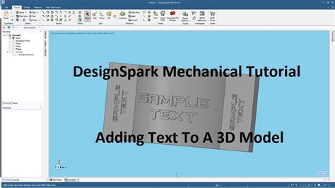 DesignSpark Mechanical Tutorial Adding Text To A 3D Model YouTube