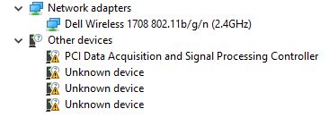 Missing PCI Data Acquisition And Signal Processing Controller Drivers