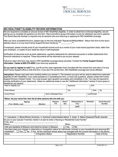 Missouri Medicaid Recertification 2014 2025 Form Fill Out And Sign