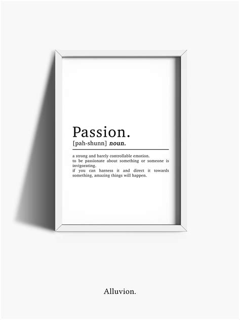 Passion Definition Office Wall Art Home Office Prints Etsy