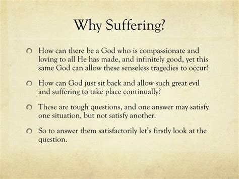 Ppt Why Does God Allow Suffering Powerpoint Presentation Id